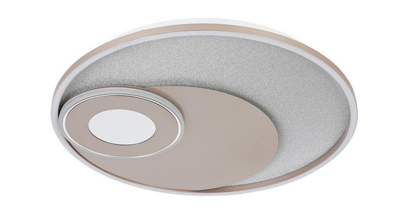 LED-DECKENLEUCHTE 50/5 cm  - Champagner/Silberfarben, Design, Kunststoff/Metall (50/5cm) - Novel