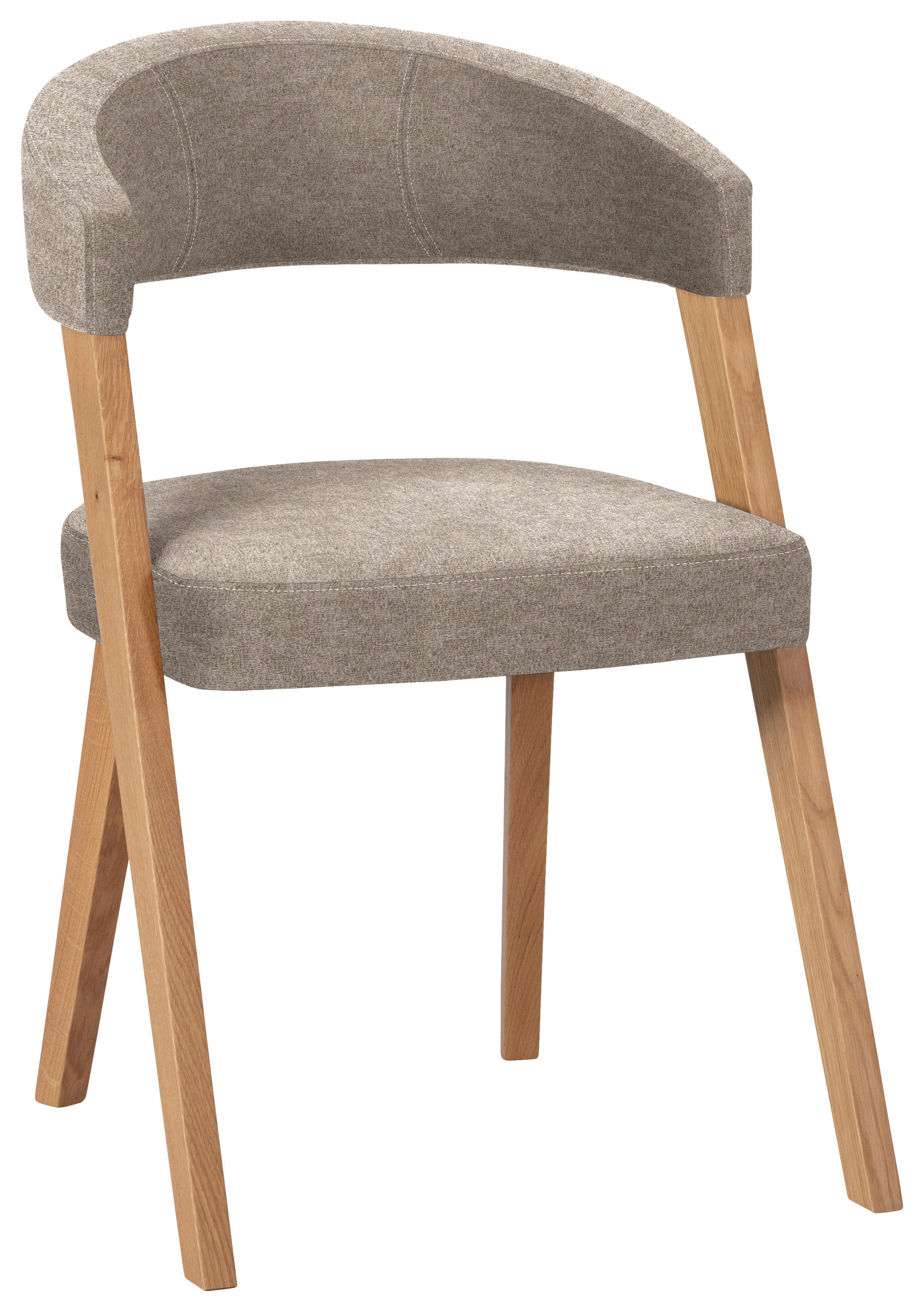 STUHL in Holz, Textil Hellbraun, Wildeiche  - Hellbraun/Wildeiche, MODERN, Holz/Textil (56/81/66cm) - Venda