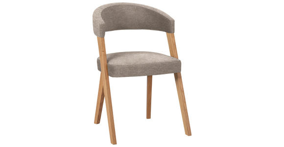 STUHL in Holz, Textil Hellbraun, Wildeiche - Hellbraun/Wildeiche, MODERN, Holz/Textil (56/81/66cm) - Venda