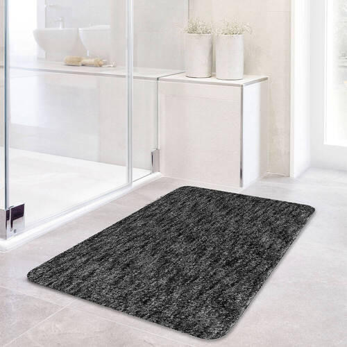 BADEMATTE 50/80 cm Anthrazit  - Anthrazit, Basics, Kunststoff/Textil (50/80cm) - Grund