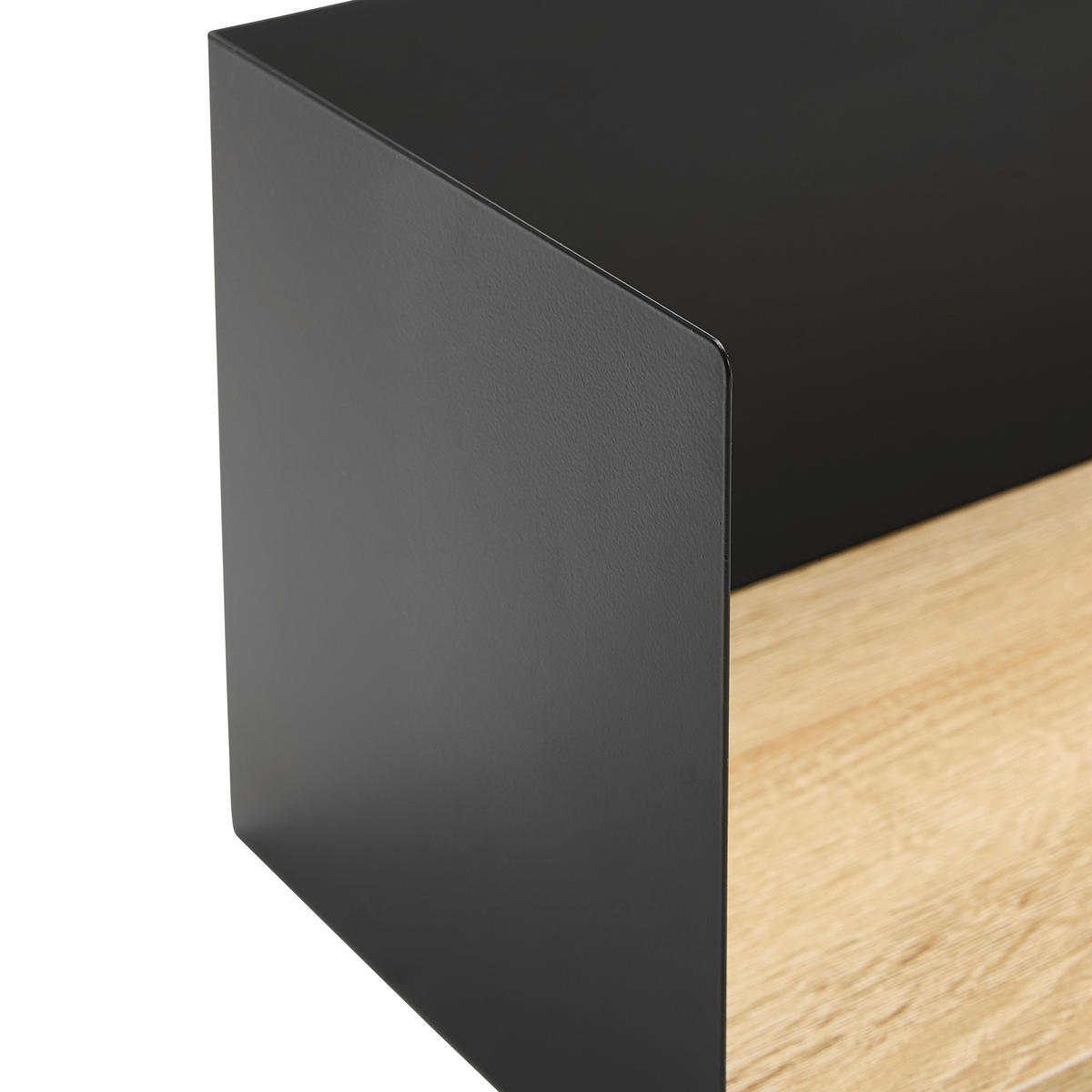 WANDREGAL Tanne furniert Naturfarben, Schwarz  - Schwarz/Naturfarben, Design, Holz/Holzwerkstoff (100/18/18cm) - MID.YOU