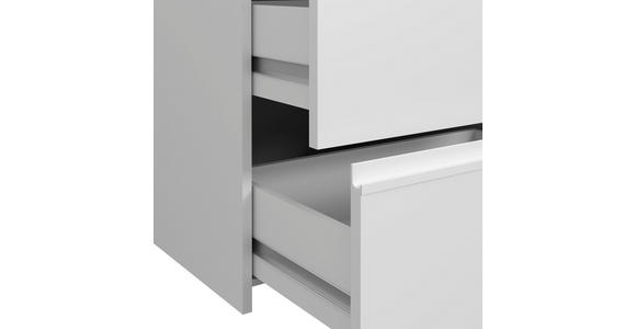 SCHWEBETÜRENSCHRANK  in Weiß  - Alufarben/Weiß, Basics, Holzwerkstoff/Metall (170/200/61cm) - Carryhome