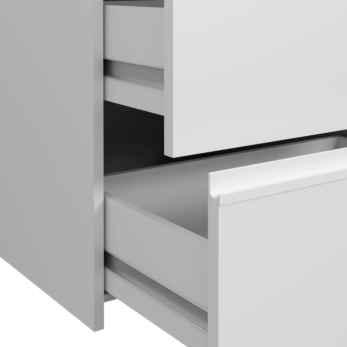 SCHWEBETÜRENSCHRANK  in Weiß  - Alufarben/Weiß, Basics, Holzwerkstoff/Metall (170/200/61cm) - Carryhome