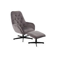 RELAXSESSELSET Samt    - Schwarz/Grau, Design, Textil/Metall (71/102/81cm) - Carryhome