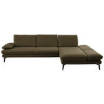 ECKSOFA in Echtleder Grün  - Schwarz/Grün, Design, Leder/Metall (308/195cm) - Dieter Knoll