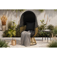 GARTENMUSCHEL 80,5/73/160 cm Stahl  - Schwarz/Naturfarben, Basics, Kunststoff/Textil (80,5/73/160cm) - Ambia Garden