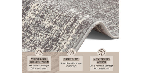 VINTAGE-TEPPICH 80/150 cm Celebration  - Creme/Grau, Design, Kunststoff/Textil (80/150cm) - Linea Natura