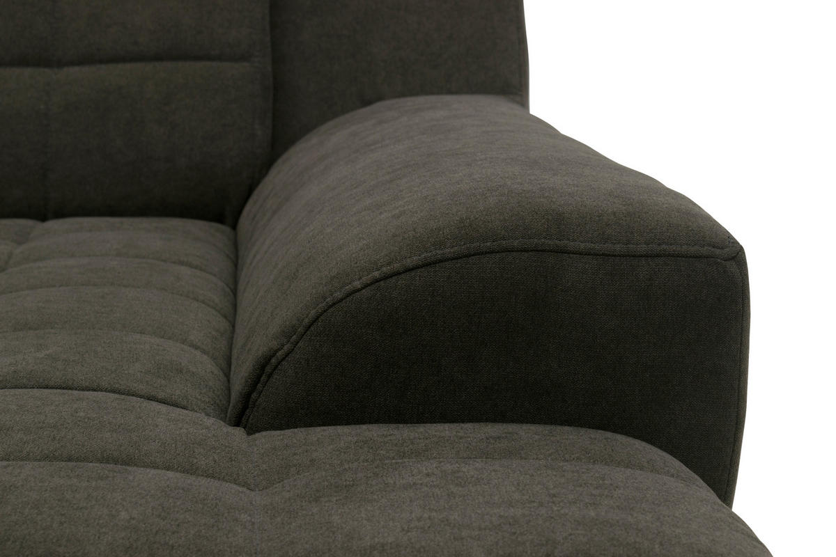 ECKSOFA MORTON Mikrofaser  - Chromfarben/Schwarz, MODERN, Textil/Metall (304/200/84cm) - MID.YOU