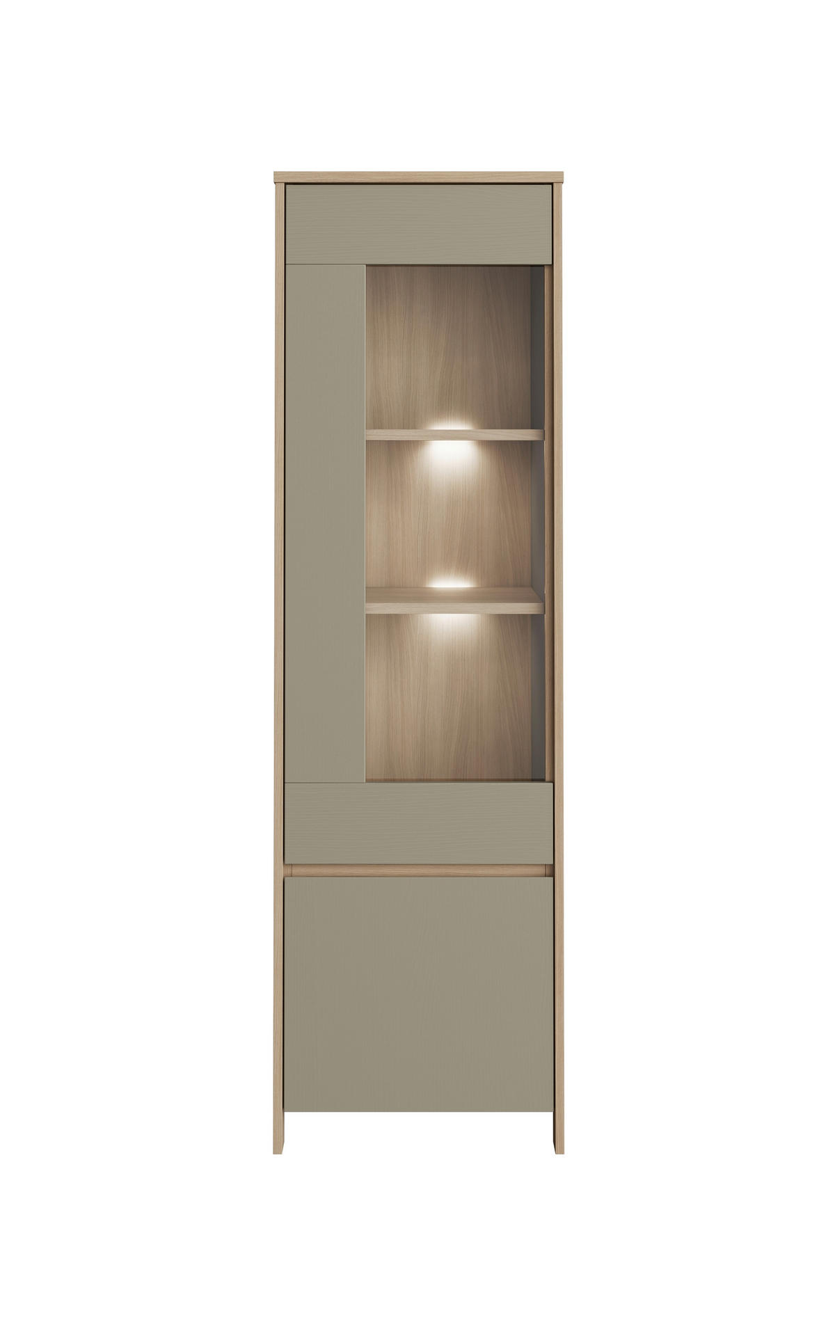 VITRINE  in Eukalyptusholzfarben  - Eichefarben/Eukalyptusholzfarben, Design, Holzwerkstoff (58/195/39cm) - MID.YOU