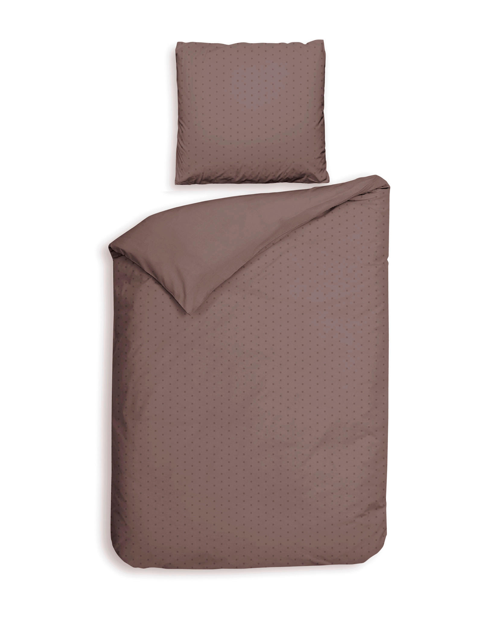 BETTWÄSCHE 2-teilig Punto Makosatin 135/200 cm  - Dunkelrosa, Basics, Textil (135/200cm)