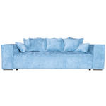BIGSOFA Flachgewebe Blau  - Chromfarben/Blau, KONVENTIONELL, Textil/Metall (256/68/122cm) - Carryhome