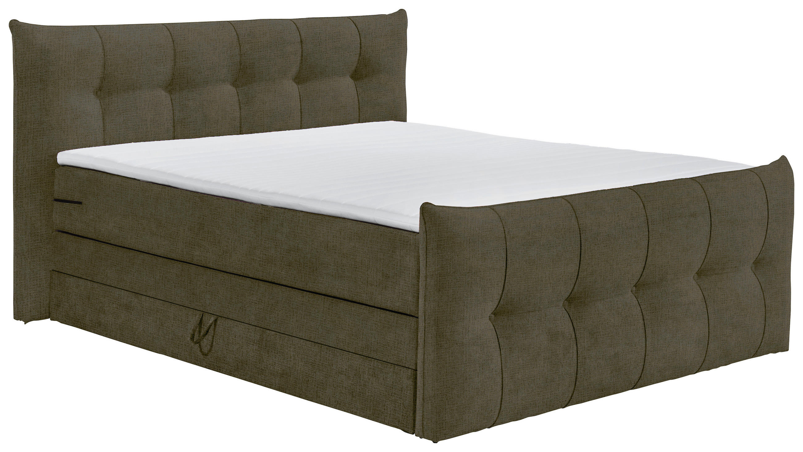 BOXSPRINGBETT 180/200 cm  in Schlammfarben  - Schlammfarben/Schwarz, Basics, Holzwerkstoff/Kunststoff (180/200cm) - Esposa