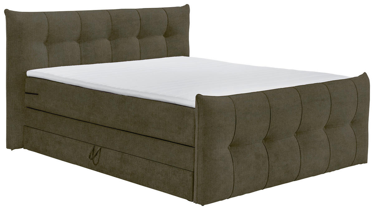BOXSPRINGBETT 180/200 cm  in Schlammfarben  - Schlammfarben/Schwarz, Basics, Holzwerkstoff/Kunststoff (180/200cm) - Esposa