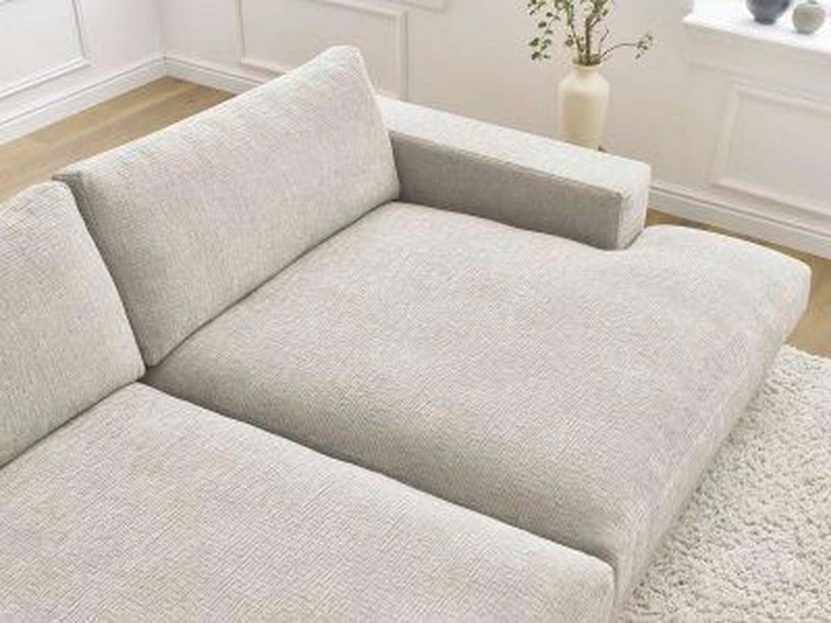 BIGSOFA LEONARD Struktur Beige  - Beige/Schwarz, MODERN, Kunststoff/Textil (274/77/159cm)