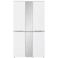 GARDEROBENSCHRANK Memphis  in 105/192/38 cm  - Schwarz/Weiß, Design, Glas/Holzwerkstoff (105/192/38cm) - Voleo
