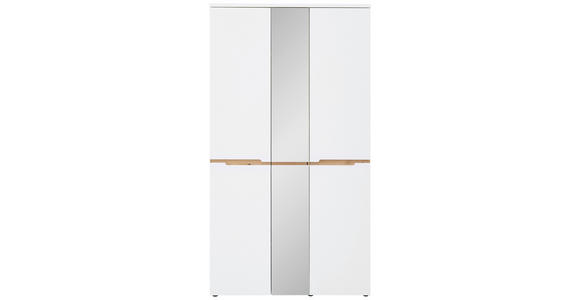 GARDEROBENSCHRANK Memphis  in 105/192/38 cm  - Schwarz/Weiß, Design, Glas/Holzwerkstoff (105/192/38cm) - Voleo