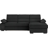 ECKSOFA in Webstoff Schwarz  - Dunkelbraun/Schwarz, Konventionell, Kunststoff/Textil (258/166cm) - Cantus