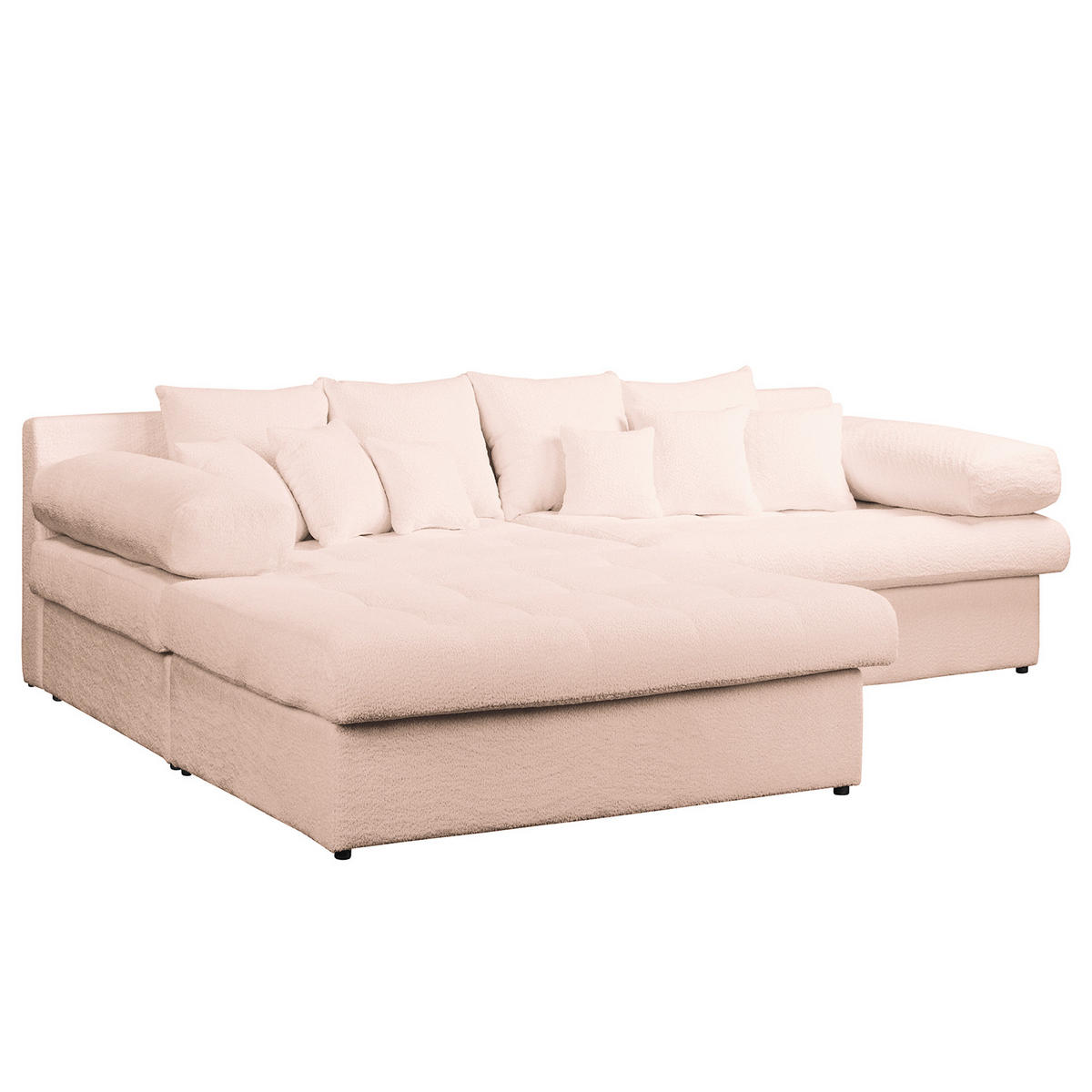 ECKSOFA Naomi in Chenille Rosa Rückenkissen  243/284 cm  - Schwarz/Rosa, Design, Kunststoff/Textil (243/284cm) - P & B
