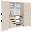 SCHRANKKÜCHE 124/200/70 cm  in Kaschmir  - Kaschmir/Eichefarben, KONVENTIONELL, Holzwerkstoff/Metall (124/200/70cm) - Xora