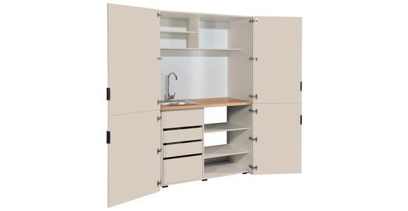 SCHRANKKÜCHE 124/200/70 cm  in Kaschmir  - Kaschmir/Eichefarben, KONVENTIONELL, Holzwerkstoff/Metall (124/200/70cm) - Xora