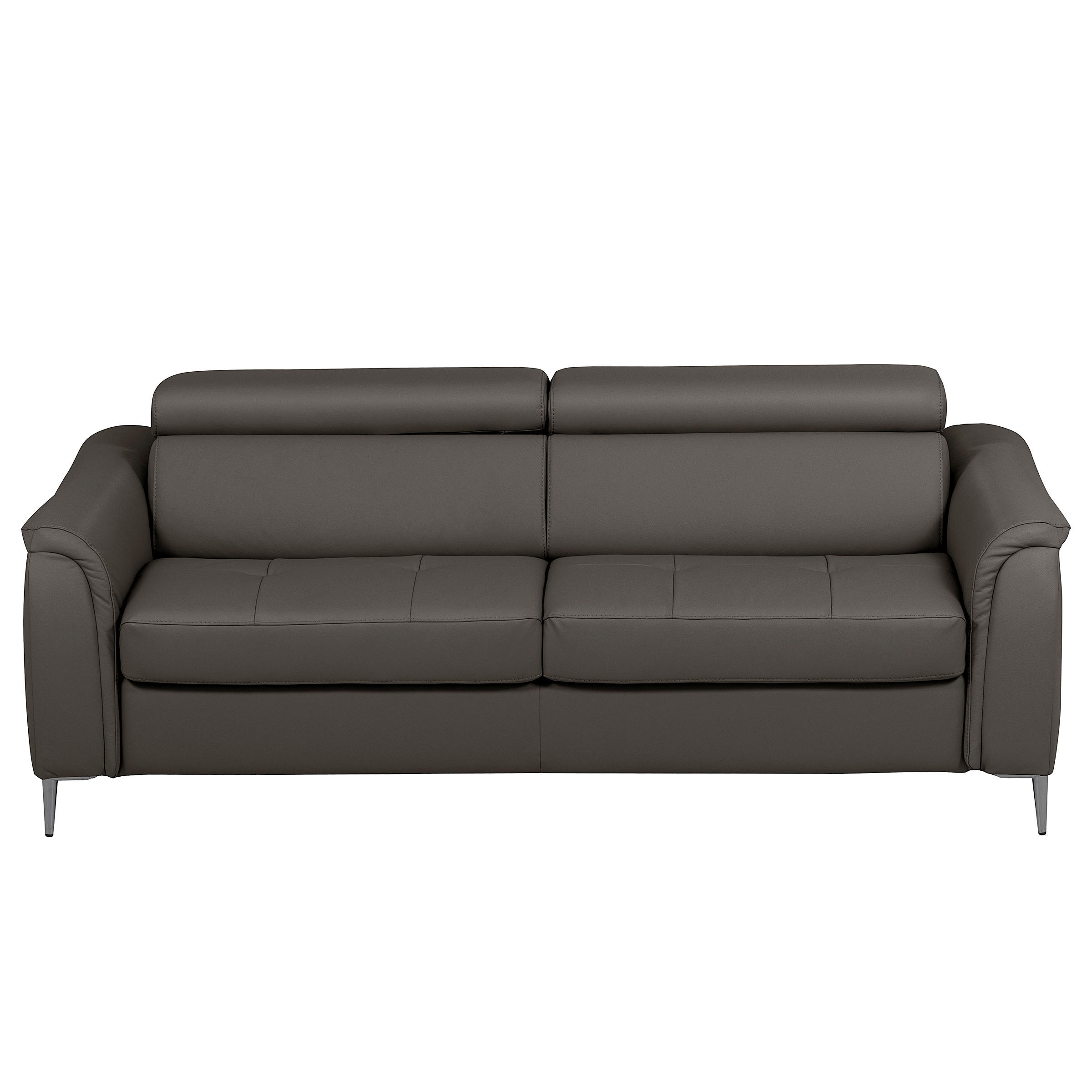 SCHLAFSOFA PAFOS Dunkelbraun Echtleder Lederlook  - Dunkelbraun/Schwarz, Design, Leder/Textil (203/77-98/103cm) - MID.YOU