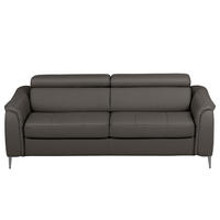 SCHLAFSOFA PAFOS Dunkelbraun Echtleder Lederlook  - Dunkelbraun/Schwarz, Design, Leder/Textil (203/77-98/103cm) - MID.YOU