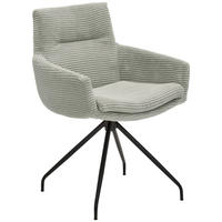 ARMLEHNSTUHL  in Cord  - Greige/Schwarz, Design, Textil/Metall (61/85/64cm) - Musterring