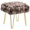 HOCKER Samt Grau, Goldfarben  - Goldfarben/Grau, Trend, Textil/Metall (44/41/44cm) - Xora