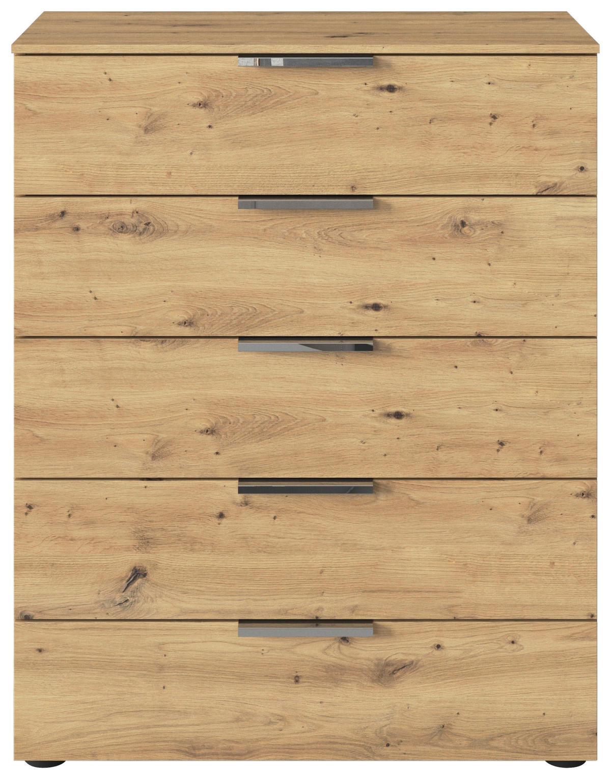 KOMMODE 80/100/42 cm  in Eiche Artisan, Chromfarben  - Chromfarben/Schwarz, Modern, Holzwerkstoff/Kunststoff (80/100/42cm) - Rauch Möbel