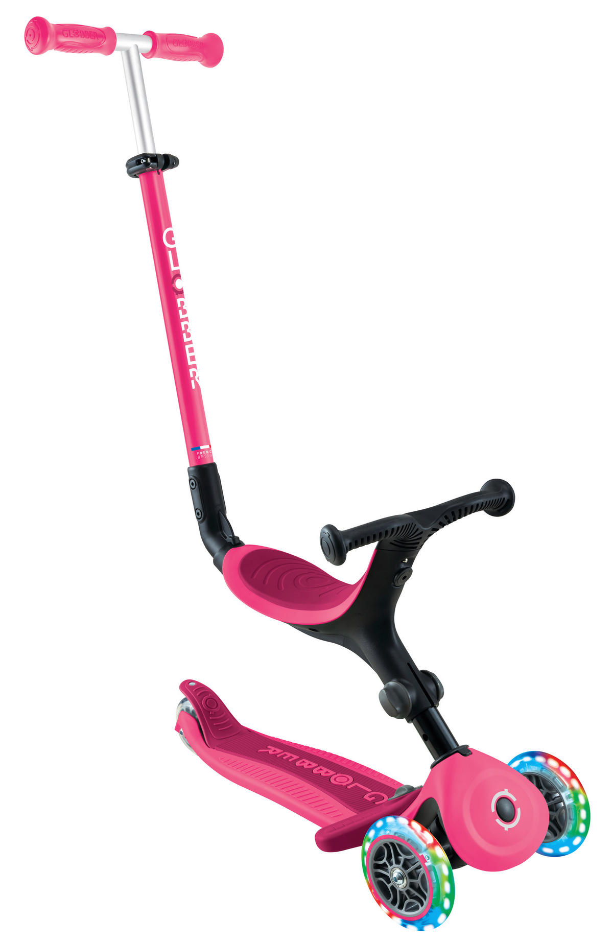 LAUFRAD GO-UP ACTIVE LIGHTS 3IN1  - Pink/Fuchsia, Basics, Kunststoff/Metall (67/28/95,5cm) - GLOBBER