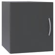AUFSATZSCHRANK 50/40/40 cm   - Alufarben/Graphitfarben, KONVENTIONELL, Holzwerkstoff/Kunststoff (50/40/40cm) - Xora