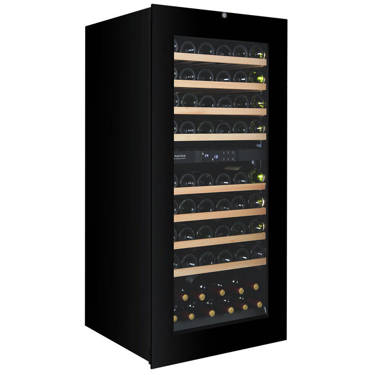 WEINKÜHLSCHRANK DXB-65.154DB.TO  - Schwarz, Basics, Glas/Holz (59,5/123,1/57,1cm)