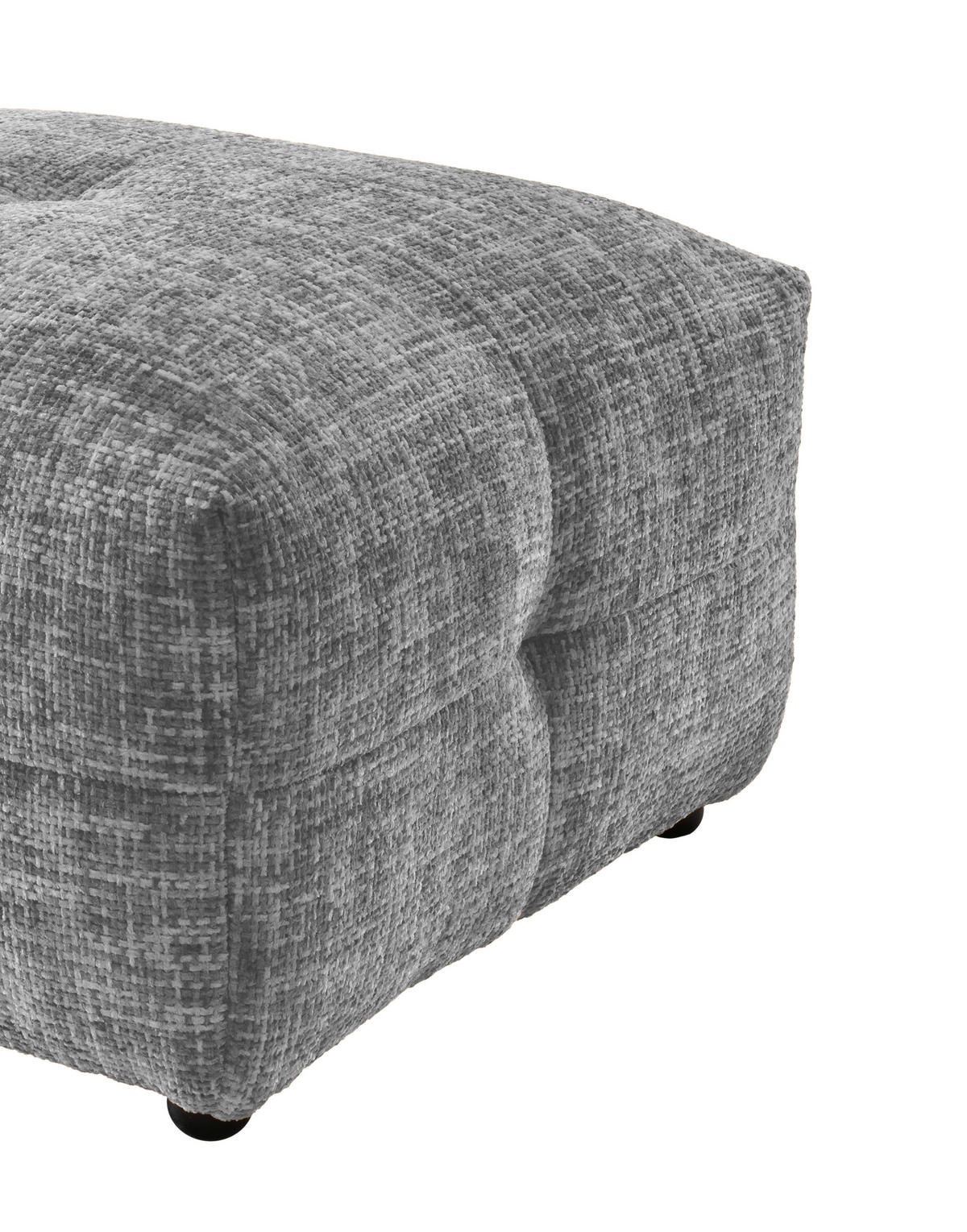 HOCKER in Textil Silberfarben  - Silberfarben/Schwarz, Design, Kunststoff/Textil (72/44/72cm) - Livetastic