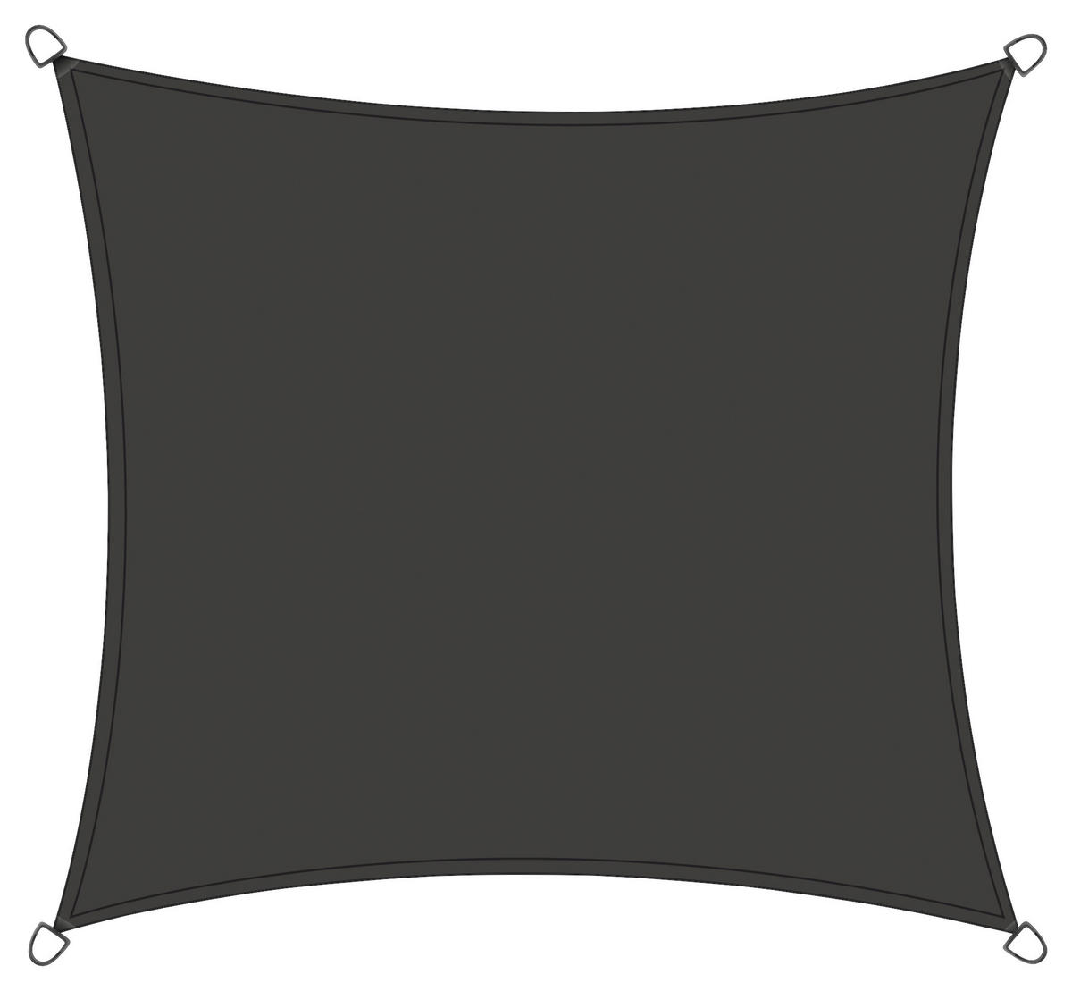 GARTENSONNENSEGEL - Grau, KONVENTIONELL, Textil/Metall (360/360cm) - Siena Garden