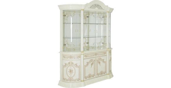 VITRINE in Beige - Beige/Goldfarben, LIFESTYLE, Glas/Holzwerkstoff (189/228/56cm) - Cantus