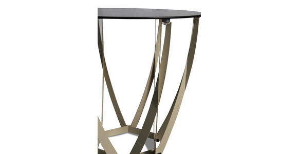 BEISTELLTISCH 50/50/50 cm Creme, Bronzefarben rund  - Creme/Bronzefarben, Basics, Glas/Metall (50/50/50cm) - Xora