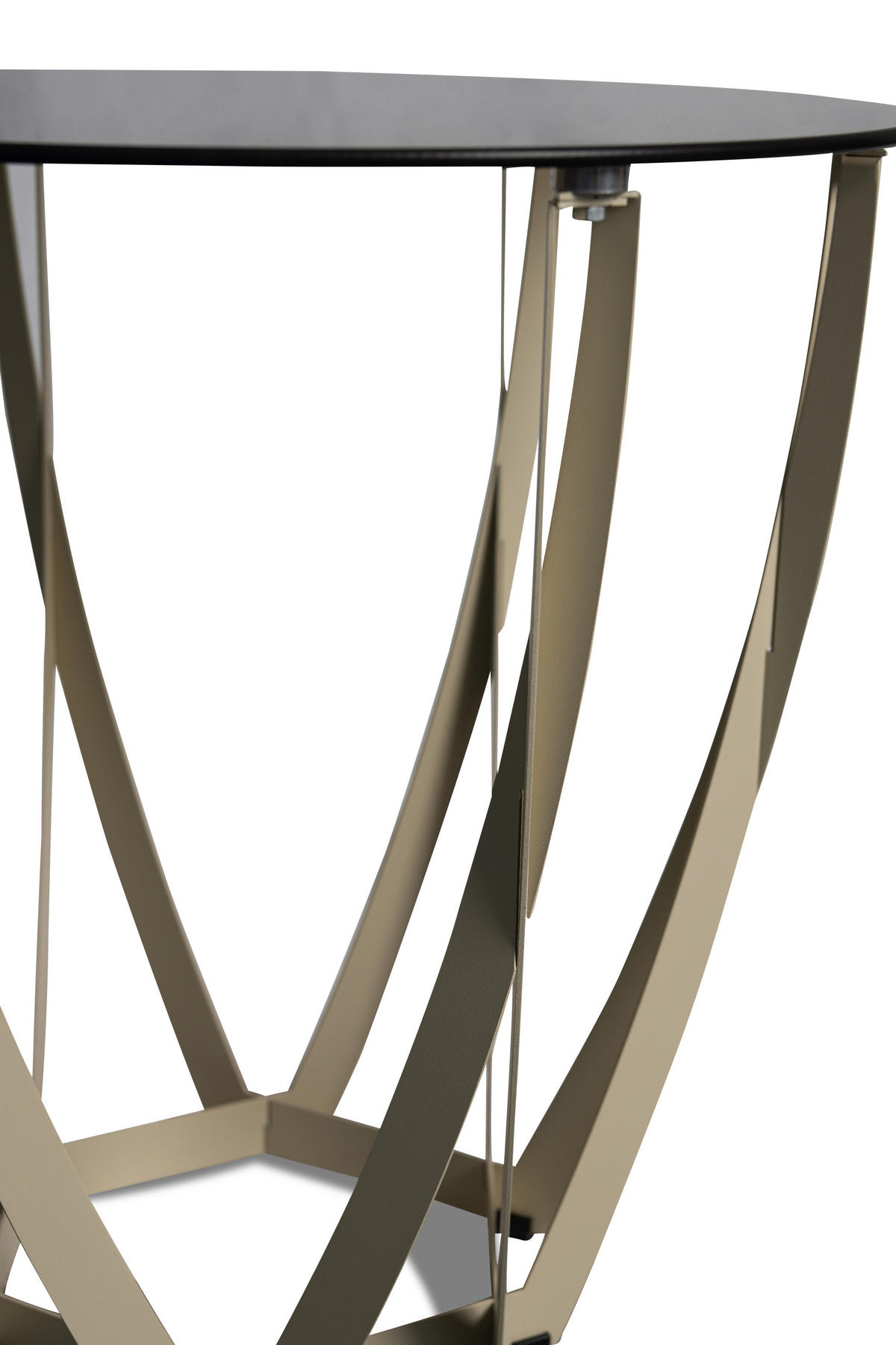 BEISTELLTISCH 50/50/50 cm Creme, Bronzefarben rund  - Creme/Bronzefarben, Basics, Glas/Metall (50/50/50cm) - Xora