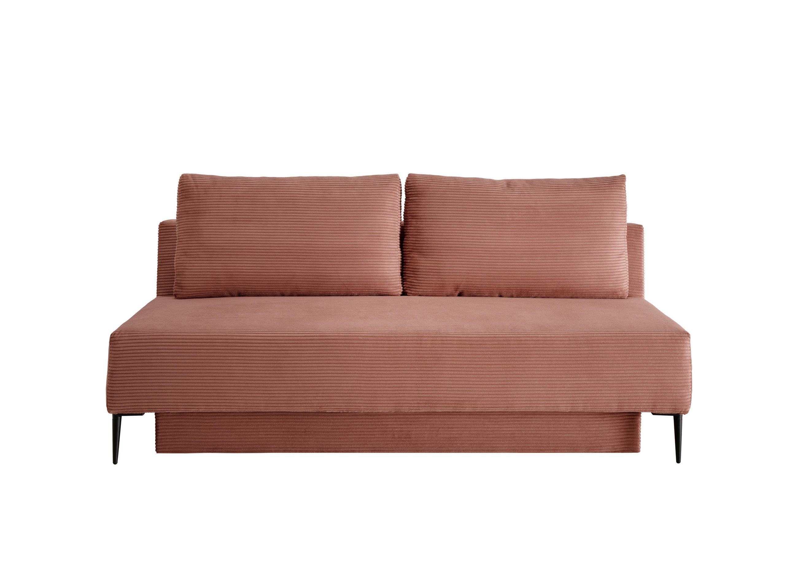 SCHLAFSOFA Cord Rot, Koralle  - Koralle/Rot, MODERN, Textil/Metall (198/90/100cm) - Livetastic