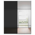 SCHWEBETÜRENSCHRANK 201/223/68 cm 2-türig Schwarz, Weiß  - Schwarz/Weiß, KONVENTIONELL, Glas/Holzwerkstoff (201/223/68cm) - Novel