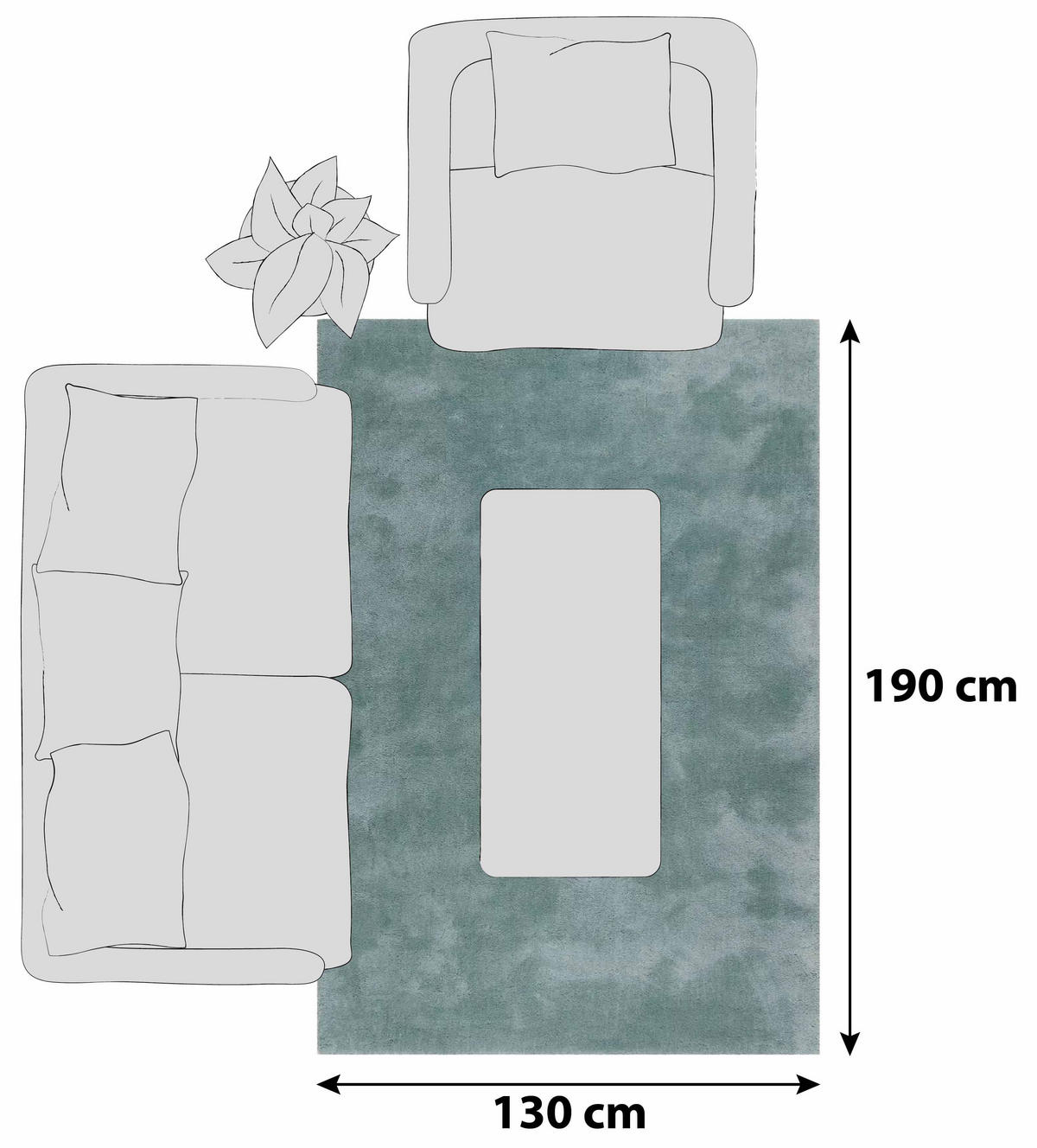 HOCHFLORTEPPICH 130/190 cm Relaxx Türkis  - Türkis, Basics, Textil (130/190cm) - Esprit