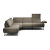 ECKSOFA in Chenille Braun  193/248-263 cm  - Schwarz/Braun, Design, Textil/Metall (193/248-263cm) - SENSOO