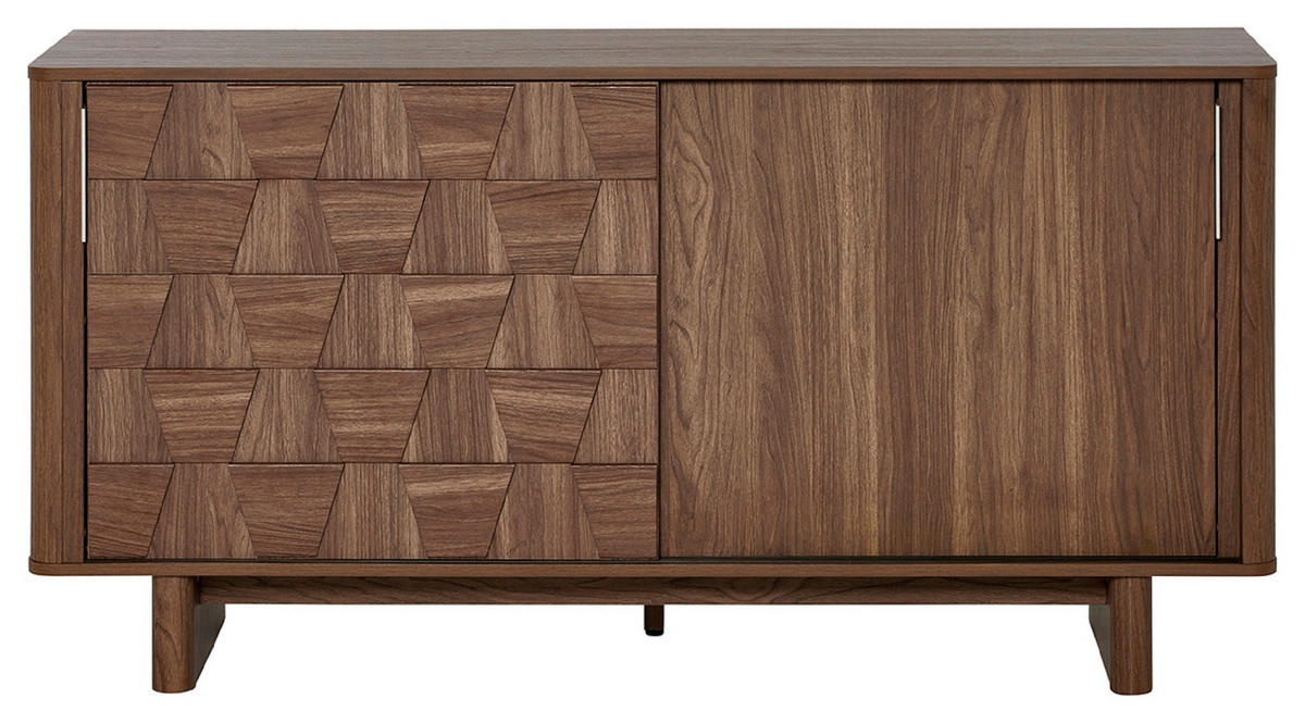 SIDEBOARD Chess  in 150/76/40 cm  - Walnussfarben/Alufarben, MODERN, Holzwerkstoff/Metall (150/76/40cm) - Livetastic