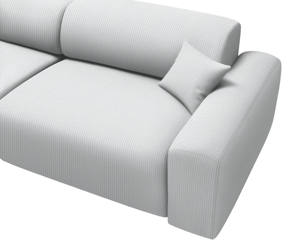 ECKSOFA in Velours, Feincord Silberfarben  178/292 cm  - Silberfarben/Schwarz, Design, Kunststoff/Textil (178/292cm) - home24