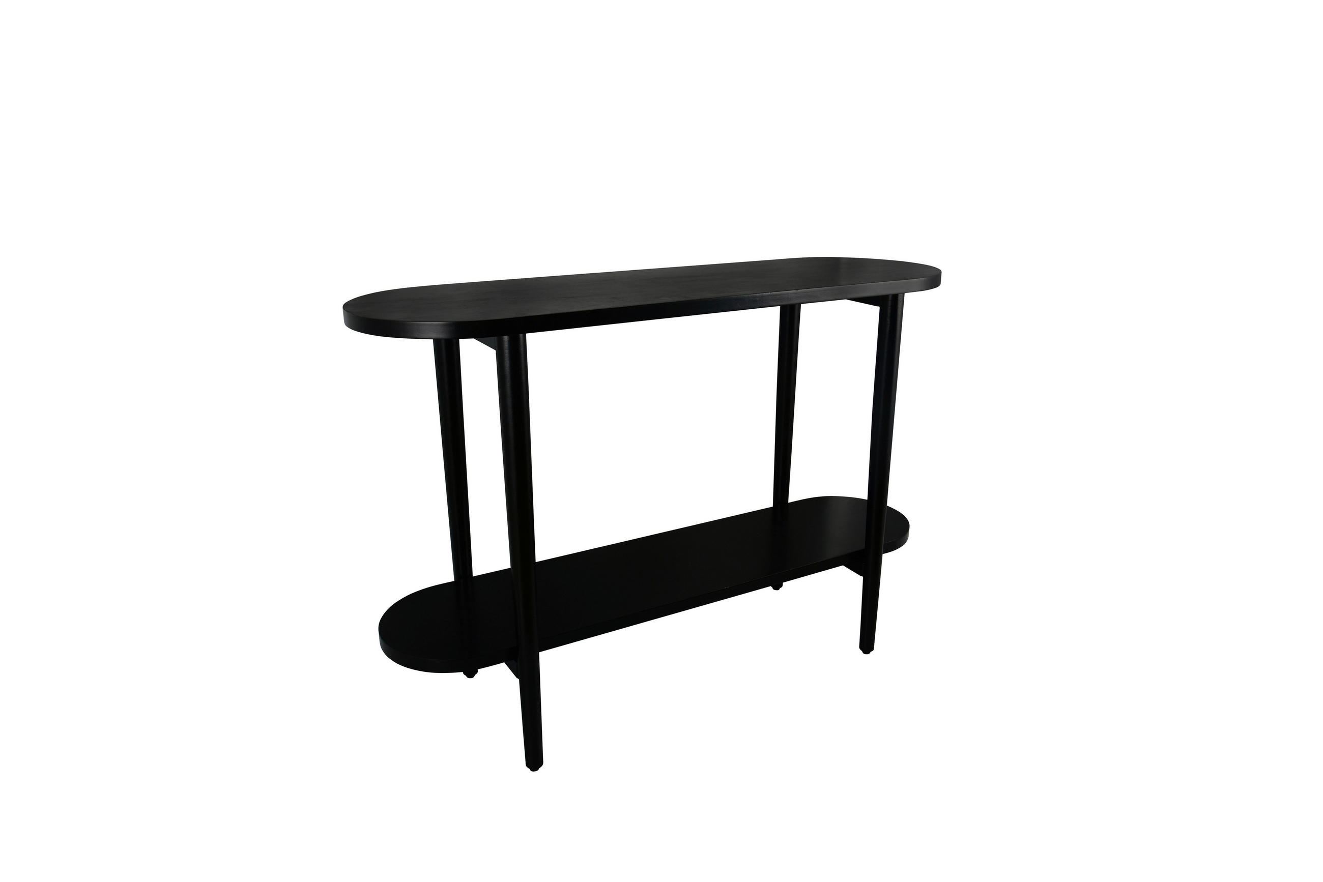 KONSOLENTISCH Mangoholz massiv Schwarz  - Schwarz, MODERN, Holz (110/35/75cm) - Milino