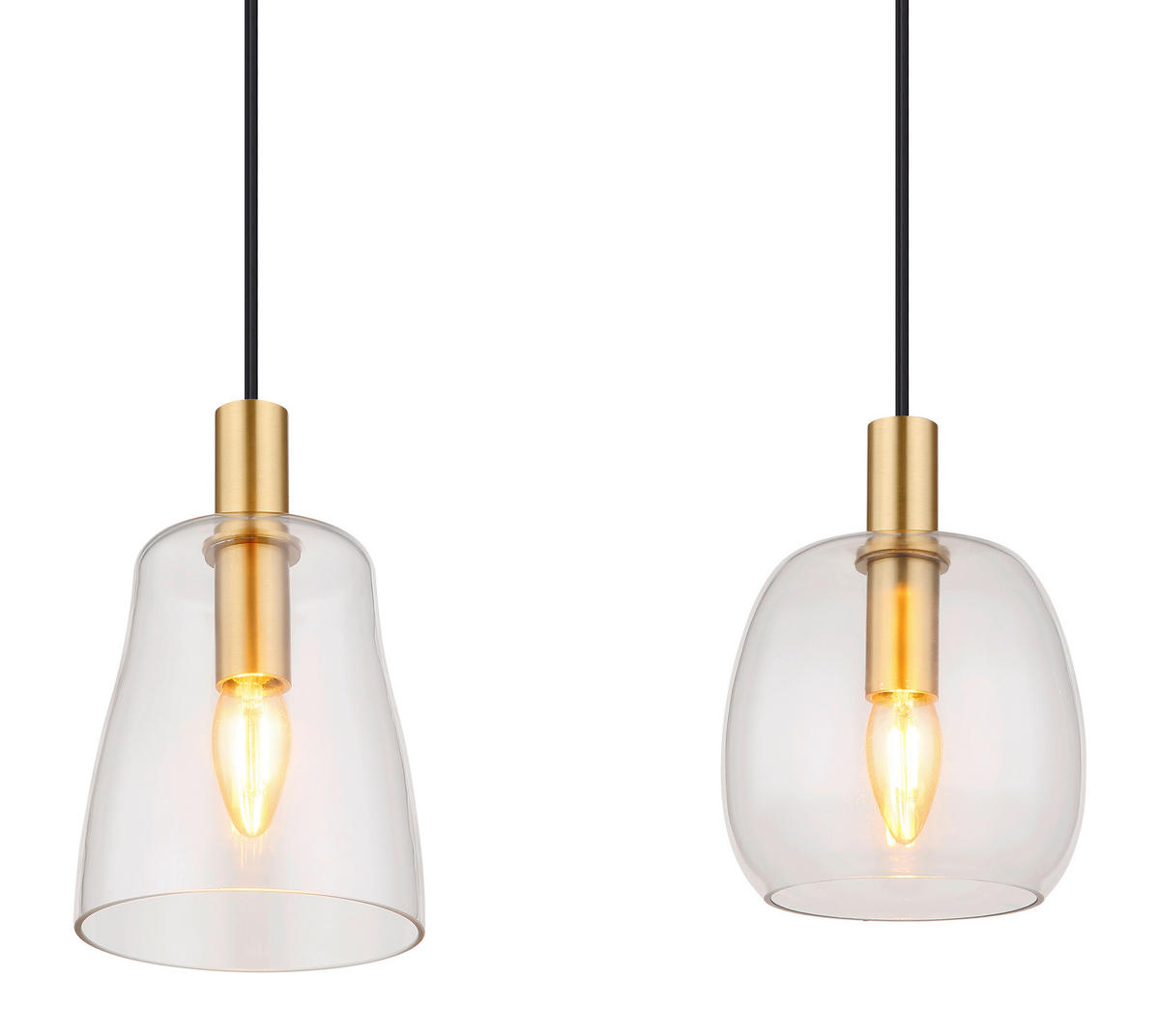 HÄNGELEUCHTE 107/16/120 cm   - Messingfarben, KONVENTIONELL, Glas/Metall (107/16/120cm) - Globo