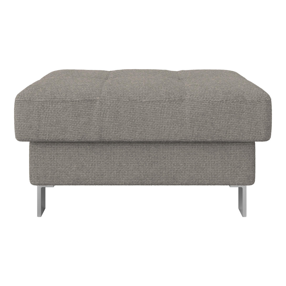 HOCKER in Textil Taupe  - Taupe, Modern, Textil/Metall (90/44/73cm) - MID.YOU