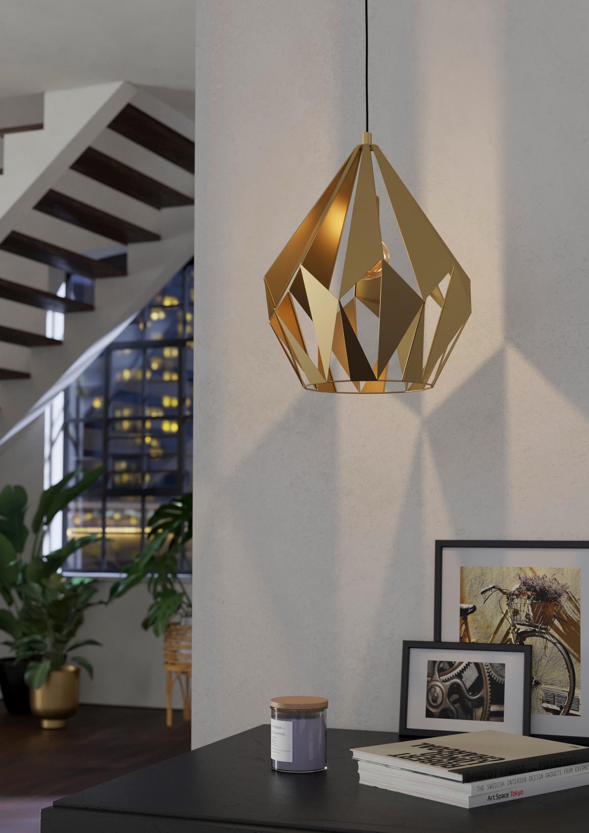 HÄNGELEUCHTE 38,5/150 cm    - Goldfarben, Design, Metall (38,5/150cm) - Eglo
