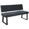 SITZBANK in Metall, Textil Dunkelgrau  - Dunkelgrau/Schwarz, Modern, Textil/Metall (140/85/56cm) - MID.YOU