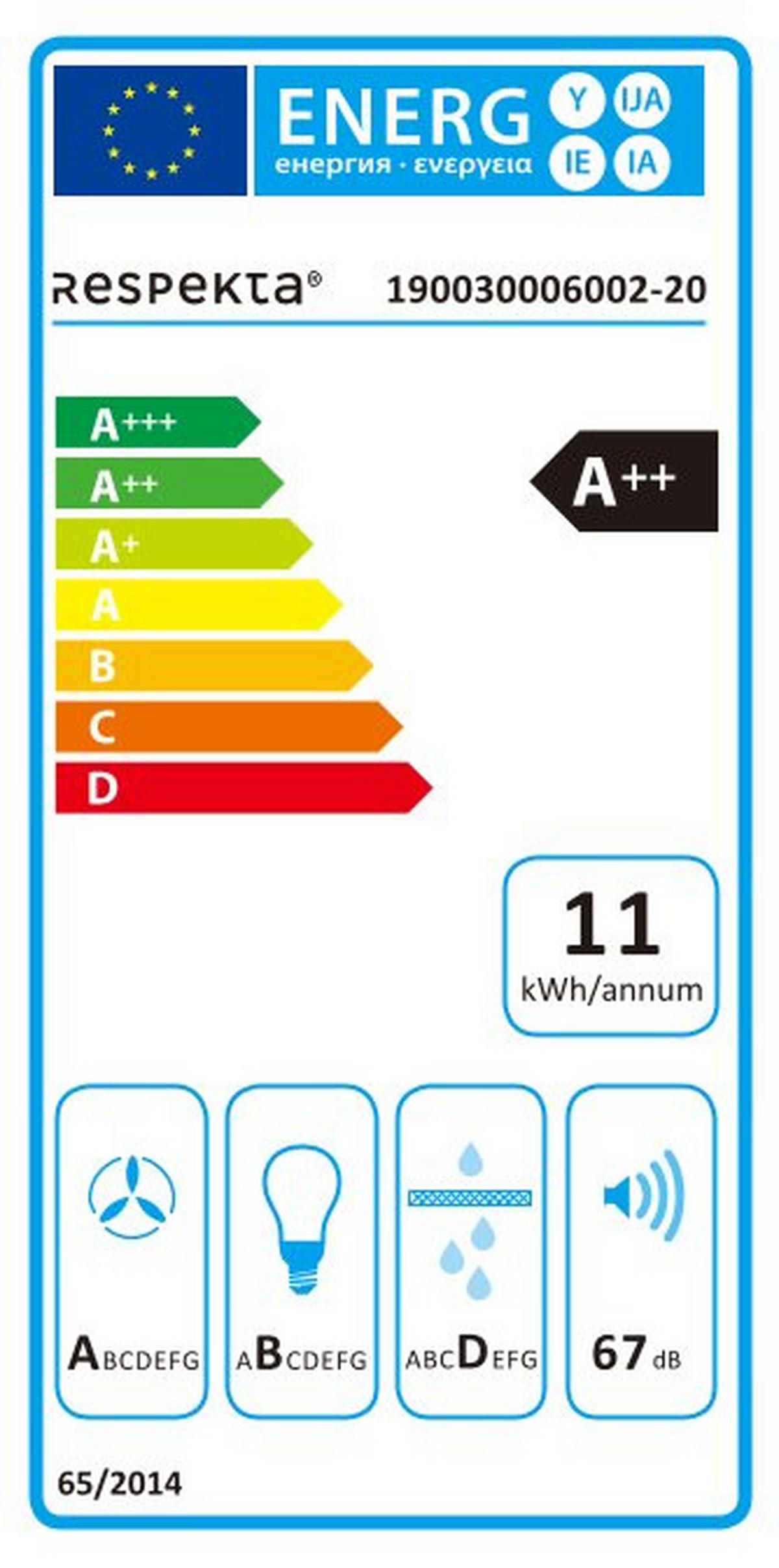 DUNSTABZUGSHAUBE 190030006002-20  - Edelstahlfarben, Basics, Metall (59,5/55-100/50cm) - Respekta
