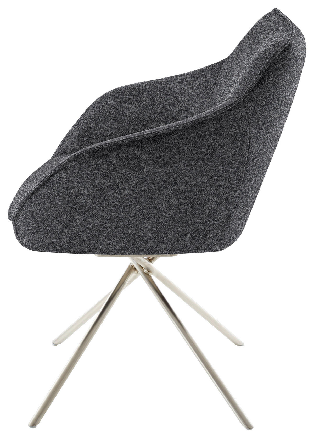 ARMLEHNSTUHL  in Nickel Flachgewebe  - Edelstahlfarben/Grau, Design, Textil/Metall (60/84/67cm) - Koinor